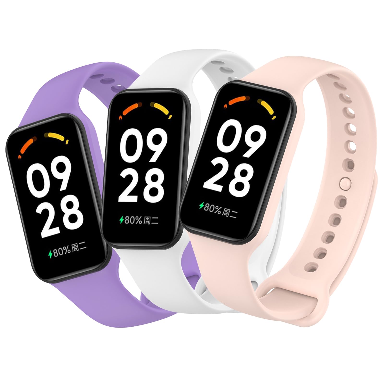 Xisair 3 Pieces Straps compatible with Xiaomi Redmi Smart Band 2 Silicone Straps for Redmi Smart Band 2 Strap Redmi Band 2 Sport Wristband — image 1