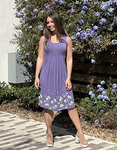 Image of KILIG Women Soft Casual Beach Sundress Floral Pleated Vintage Tank Dress 2026