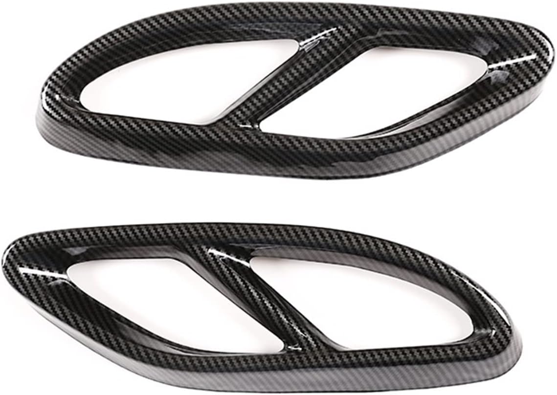 Compatible For Benz A B C E GLA GLC GLE GLS CLS Class Stainless Steel Car Rear Exhaust Muffler Pipe Cover Trim Tail Throat Frame(Carbon Fiber)