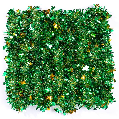 Catálogo para Comprar On-line Guirnaldas y oropeles Top 5. 42 Guirnalda de oropel del día de San Patricio de 33 pies, guirnalda metálica trenzada para colgar para el día de San Patricio, fiesta irlandesa, decoración del hogar