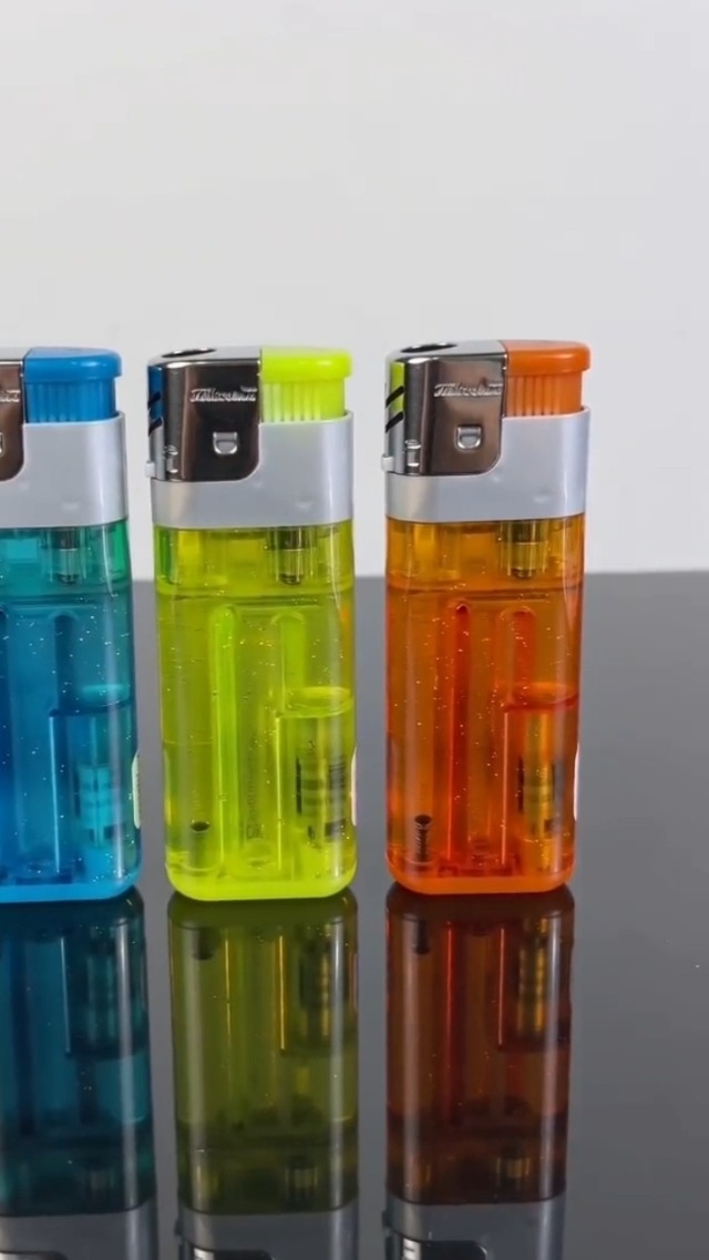 4 Encendedores Jumbo Transparentes Recargables miniatura 7