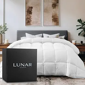 Lunar - Luxury Ethical Goose Down Comforter - All-Season, 400 Thread Count Ultra-Soft Sateen, RDS & Oeko-TEX Certified Duvet Insert with Eight (8) Corner Loops (King Size)