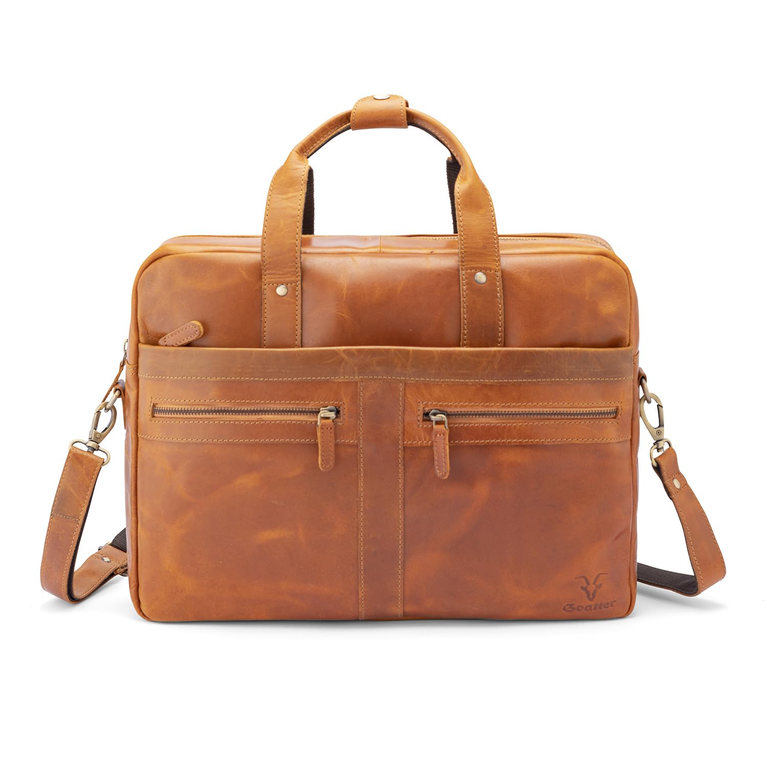 Goatter Genuine Leather Multi Pockets Office Laptop Messenger Bag For Men (B0CK5QT4HJ) Amazon Price History, Amazon Price Tracker