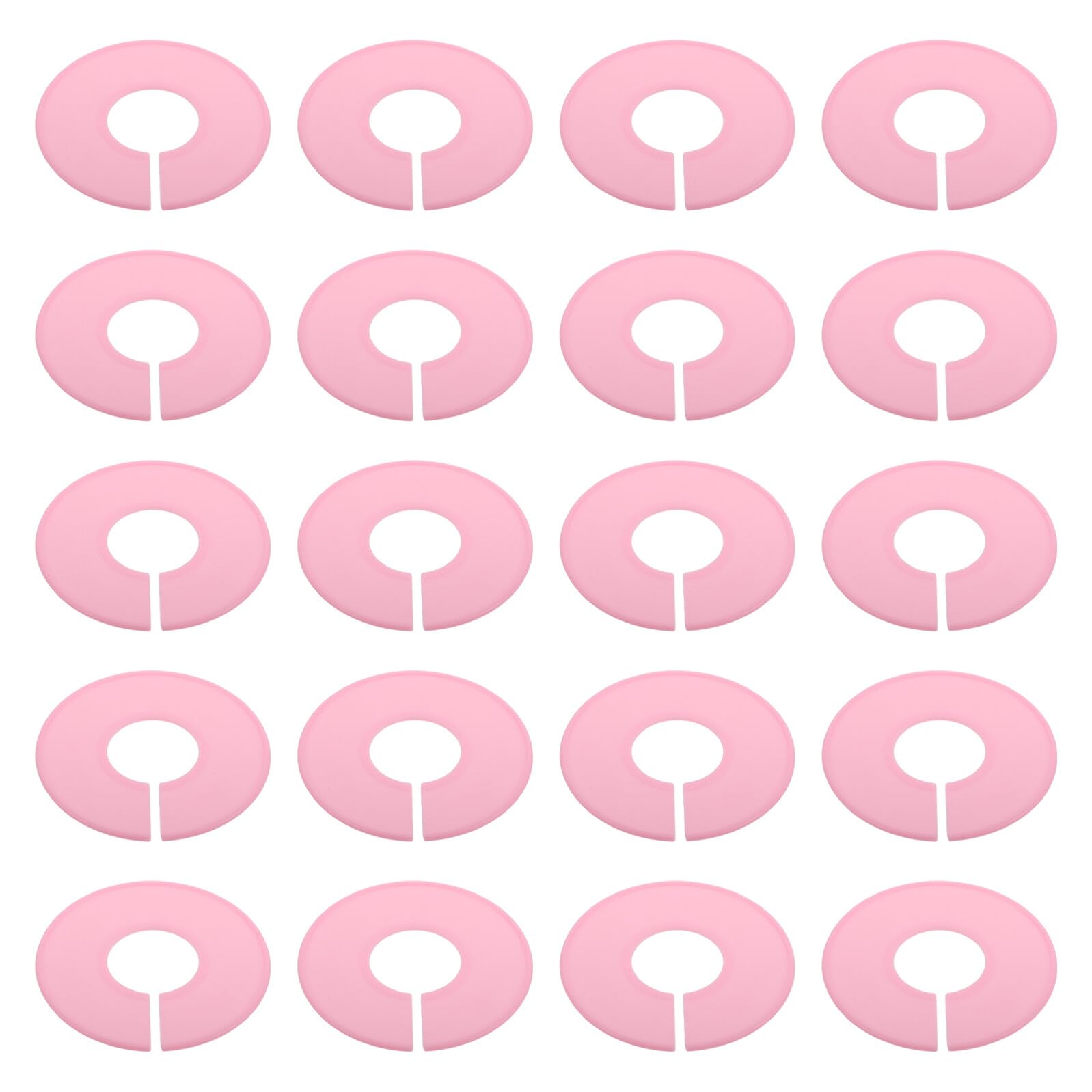BESPORTBLE 20 Divisori per Armadio in Plastica Rosa, Separatori Rotondi per Taglie di Vestiti, Divisori per Dimensioni al Dettaglio, Compatibili Aste per Guardaroba, Organizer per