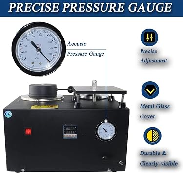 Vacuum Casting Machine, 2L Vacuum Investing Casting Investment Machine, Digital Display Up To 2100°f, Gold Melting Furnace, Lost Wax Cast Combination with Graphite Crucible for Scrap Silver Gold 1KG