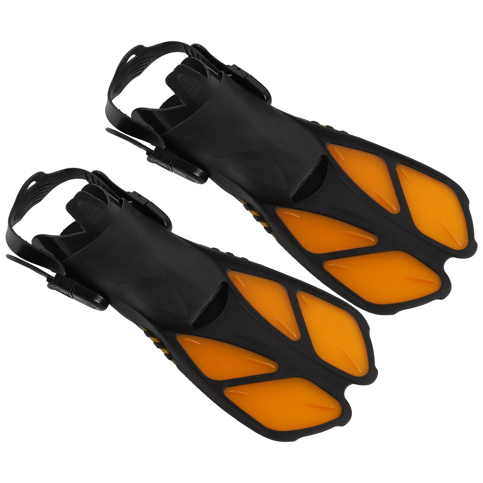 Pinne da snorkeling variabili, 2 pezzi, in morbido TPR con tacco aperto, pinne lunghe per nuoto e immersioni (arancione), perfette per snorkeling e nuotatori