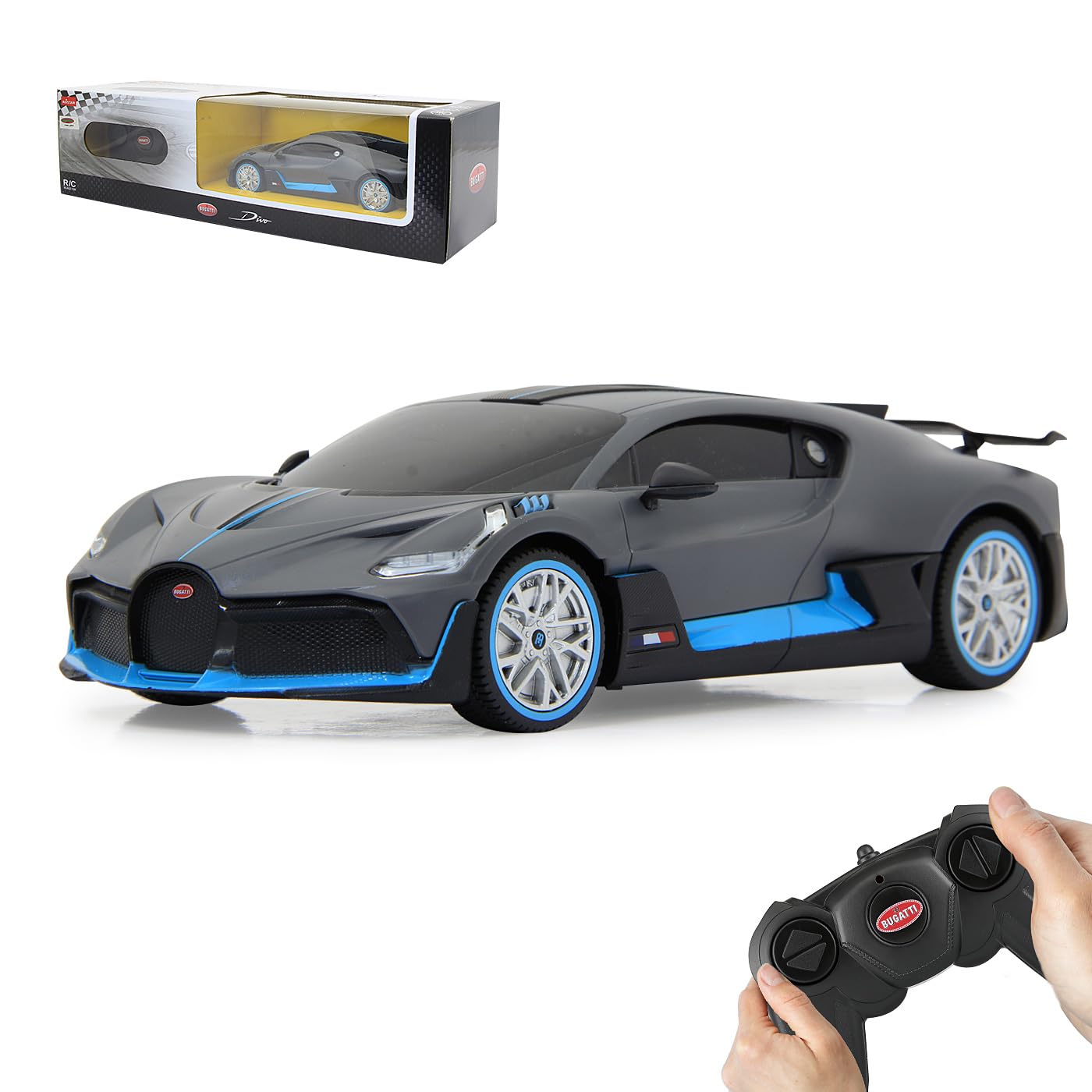 JAMARA Bugatti DIVO 1:24 2.4 GHz - officially licensed, up to 1 hour driving time at approx. 9 km/h, perfectly reproduced details, workmanship