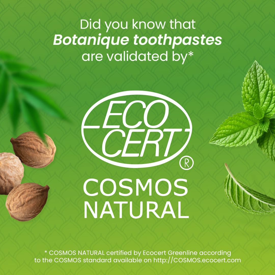 Himalaya Botanique Plak Karşıtı Komple Bakım Diş Macunu 75ml | Ecocert Cosmos Sertifikalı | Organik Aktif, Nane Aromalı | Florür ve Gluten İçermez (2 paketi)