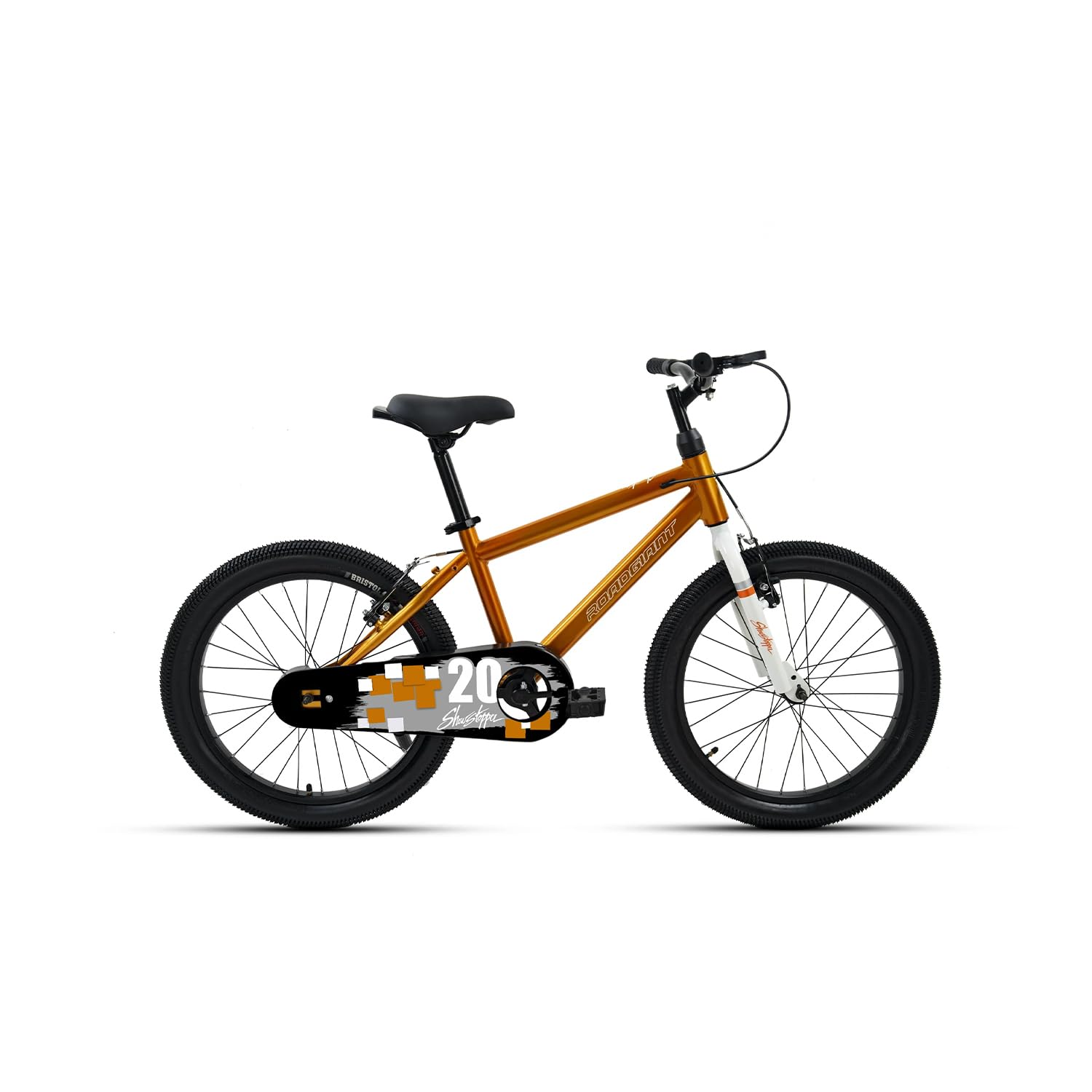 Showstopper, 20 T, Kids Bicycle, Single Speed, Steel Frame Cycle, Ideal for 6+ Year, Unisex, 20-inch, Dual Colour, Black (Orange)-image-9