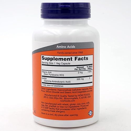 Miniatura 2 de NOW Foods Gaba 500mg, B001F0R9EY, 1, 1