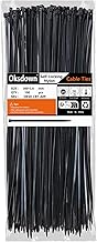 Oksdown Kabelbinder Schwarz 300mm × 3,6mm Nylon 100 Stück UV Beständig Kunststoff Schwarze Kabelbinder Zugfestigkeit Von Bis Zu 18,2kg für Industrie, Gartenbau, Kabelindustrie