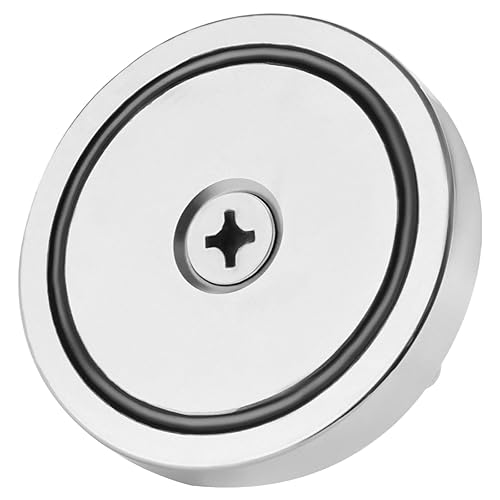 Miniatura 10 de VEVOR Imán de pesca de neodimio súper fuerte, fuerza de tracción de 700 libras, imán de tierras raras de 2.36 pulgadas con mango para recuperar en