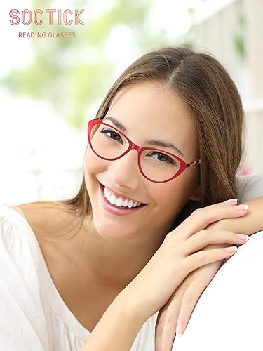 Miniatura 9 de 4 Pack Fashion Cat Eye Reading Glasses for Women, Computer Blue Light Blocking Readers Anti Glare Eyeglasses