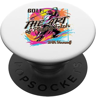 Golf Art Playing Fetch Yourself Golfer Golfing Funny Gag PopSockets Standard PopGrip