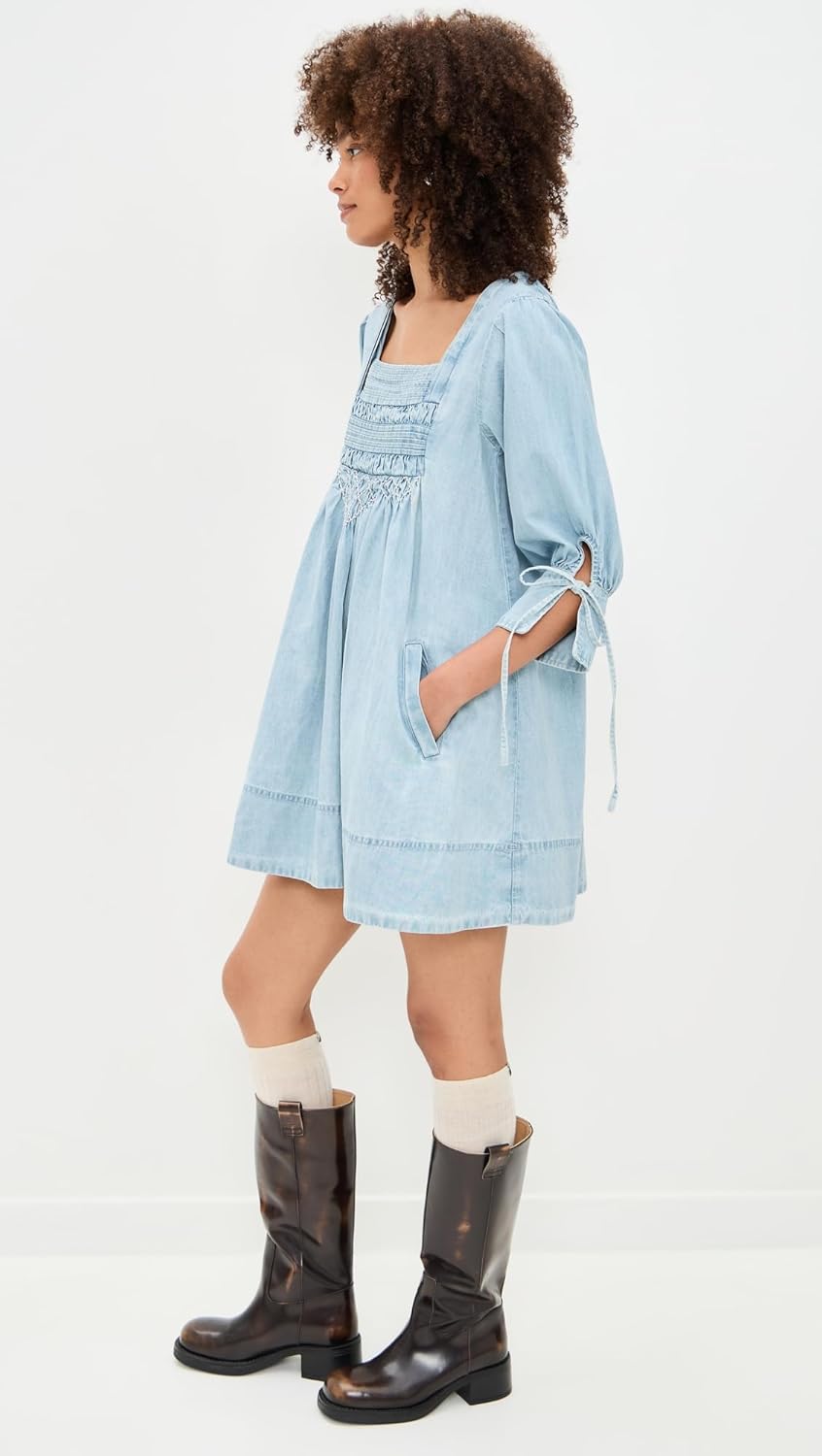 Free People Women's Sonora Denim Mini Dress - Image 3