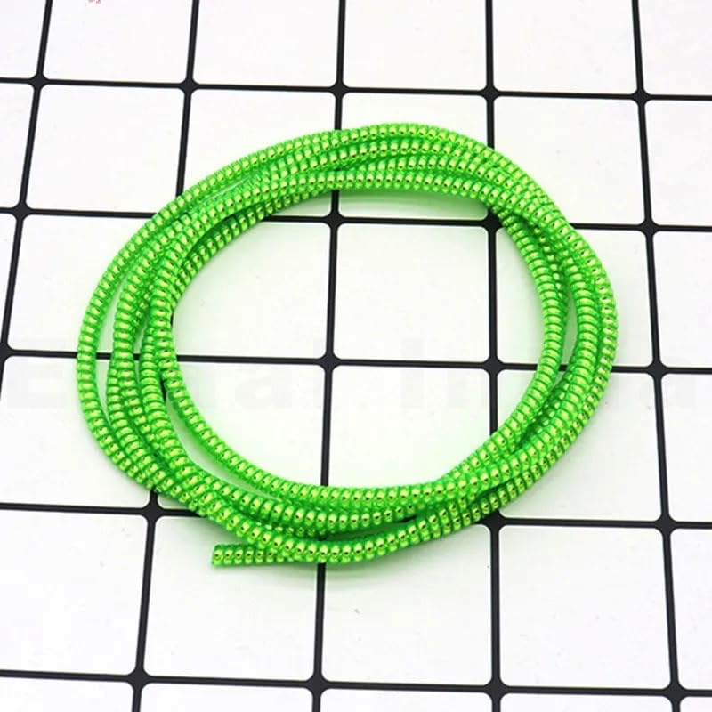 Image of J'TTON Spiral Metallic Color (2 Pcs) 1.2 Meters Each-Full Size Cable Cord Charger Protector Winder for iPhone & Android USB Charging Cables, Earphones, Lightning Cable (Green)