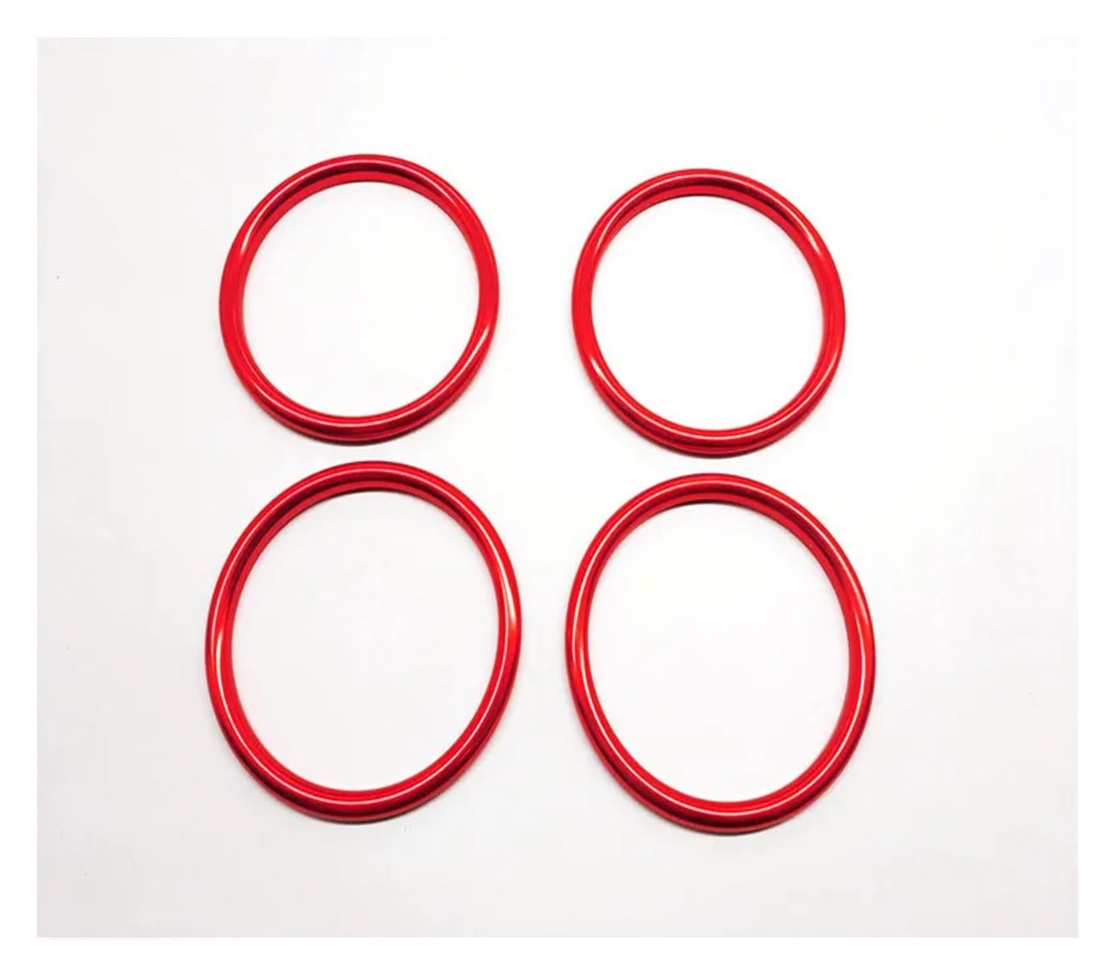 Car Trim Interior 4Pcs/Set for for A1 2014-2017 Aluminium Alloy Air Outlet Sticker/Instrument Panel Decoration Ring(Red)