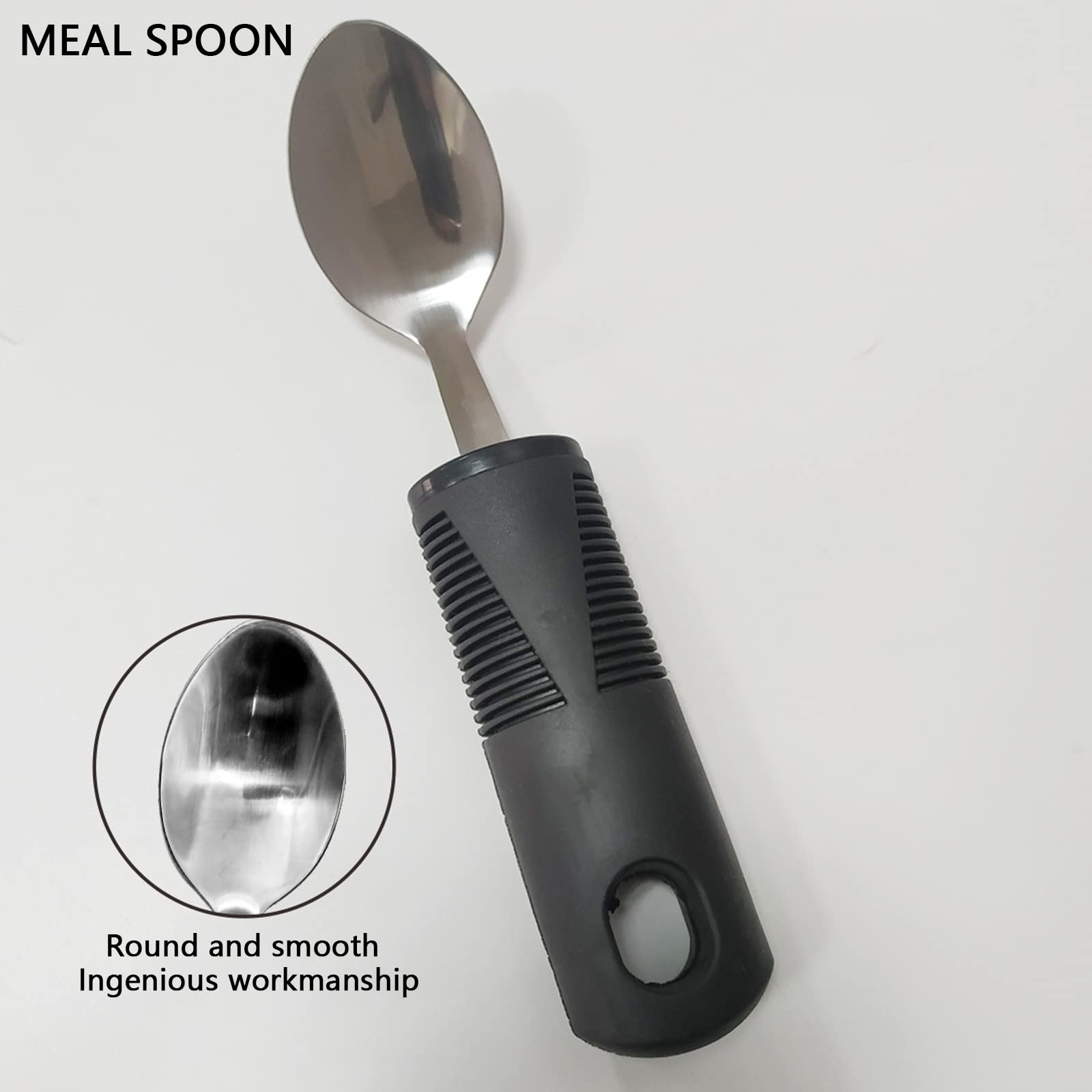 Sztućce Easy Grip, 4 sztuki, antypoślizgowe uchwyty, zestaw sztućców, dla osób starszych z zapaleniem stawów, parkinsonów, osób z ograniczonym ruchem dłoni lub drżącymi dłońmi