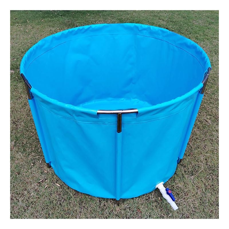 Piscina plegable redonda de PVC para peces de lona gruesa para agricultura acuática de 1 x 0,8 m, perfecta para peces y productos acuáticos.