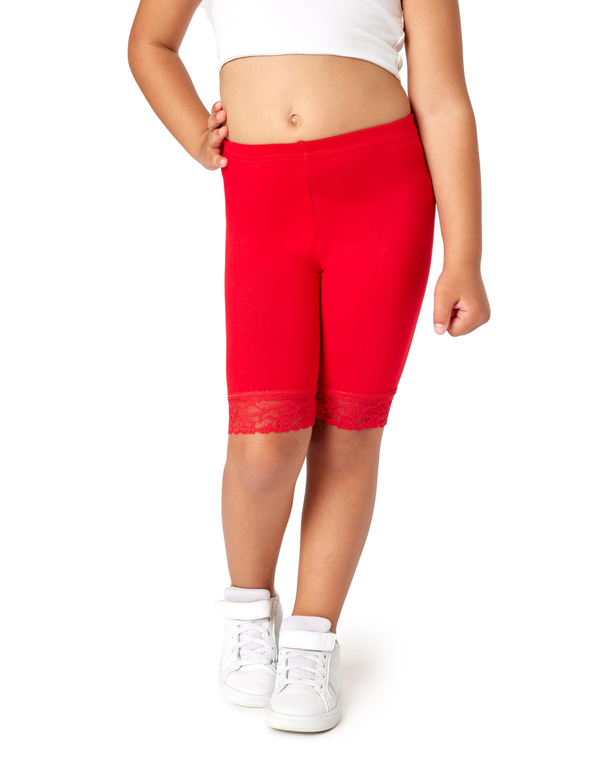 Merry Style Mädchen Kurze Leggings mit Spitze Mädchen Leggings aus Viskose MS10-434