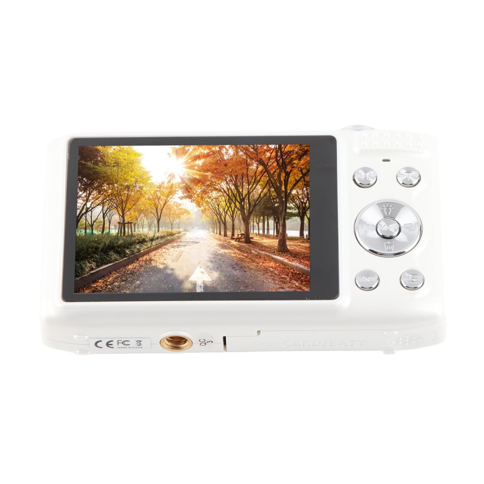 Piccola Fotocamera per Adolescenti, Fotocamera Digitale 4K con Schermo IPS da 58 MP, Schermo IPS da 2,88 Pollici, Sottile e Leggera per i Viaggi (WHITE)