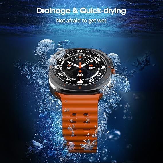 Image of GETSABLE No Gap Soft Silicone Sport Waterproof Breathable Adjustable Strap for Women Men Compatible With Samsung Galaxy Watch Ultra 47mm Strap (Pack of 4 Colors)