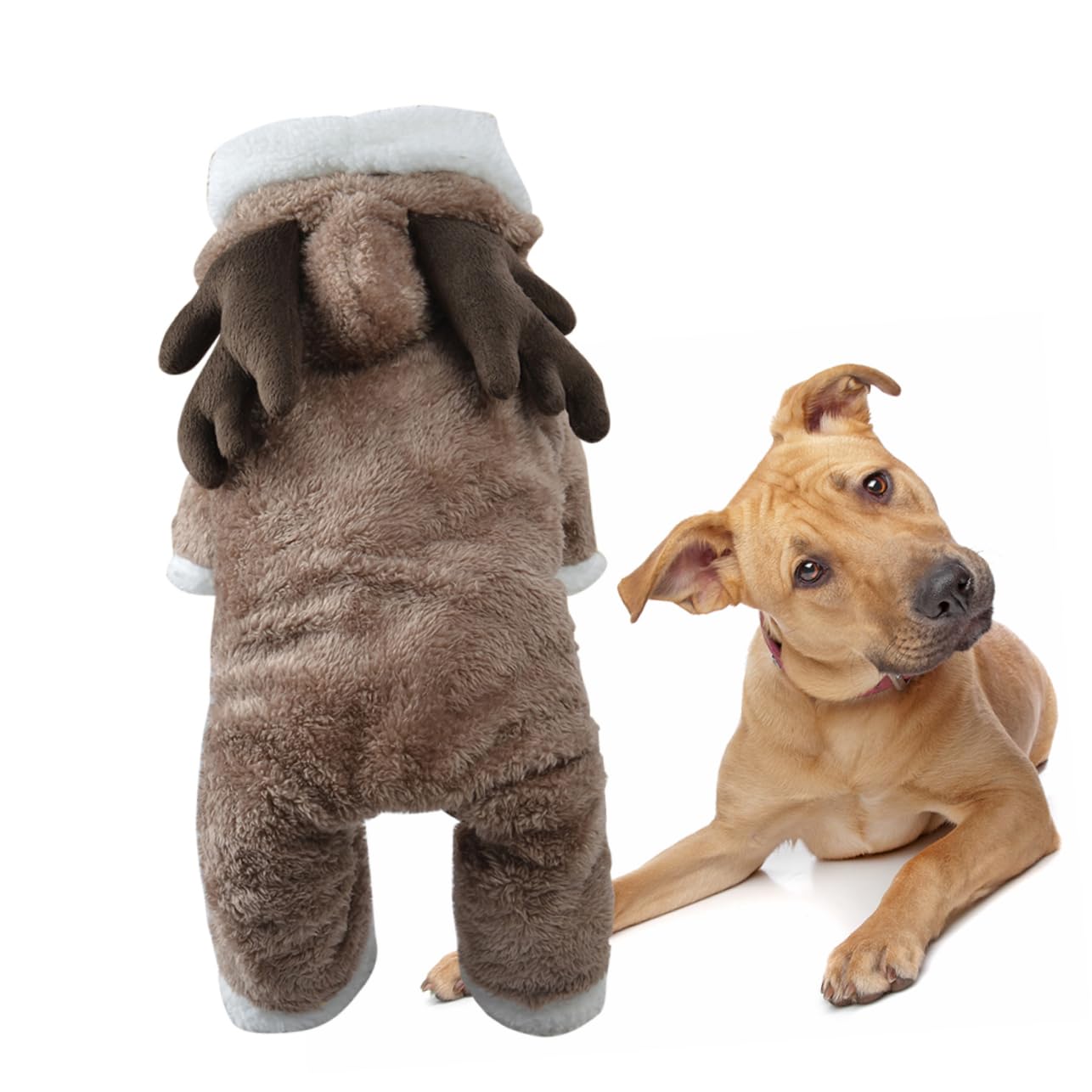HMJGDHX 3 Pezzi Vestiti Natalizi per Cani Cappotto in Flanella di Alce per Animali Domestici Caldo Vestito Invernale per Occasioni di Feste per Cuccioli Vestiti Natalizi per Cani Cappotto di Flanella