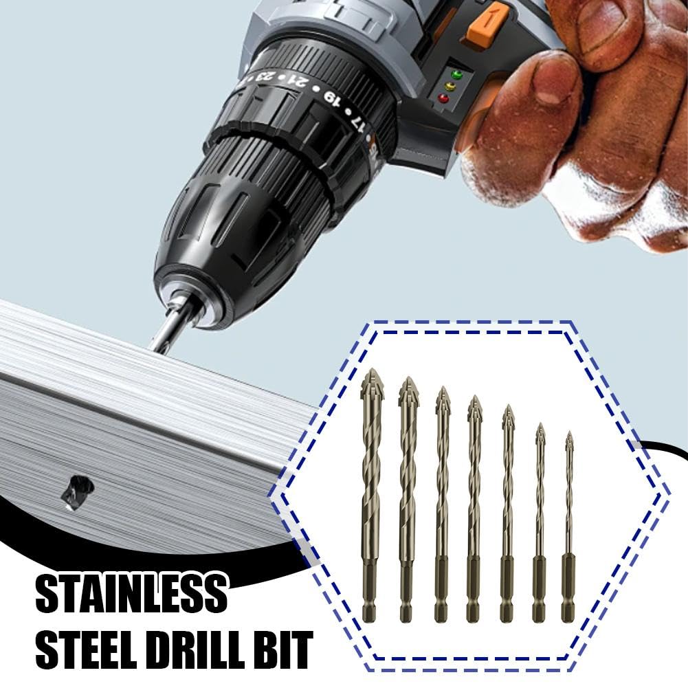 Fast Drilling Serrated Bits 7-Piece 4-Blade Serrated Drill Bit Set ...