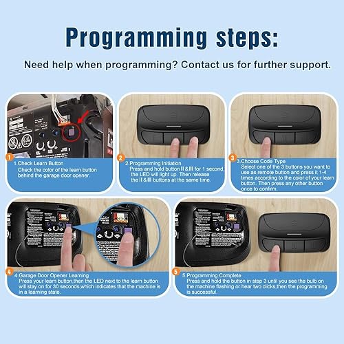 Miniatura 6 de Control remoto universal para puerta de garaje, compatible con LiftMaster Chamberlain Craftsman, abridor de puerta de garaje, tiene botón de