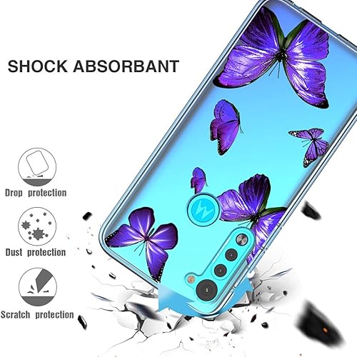Miniatura 7 de Funda para Moto G Stylus 2020, Motorola G Stylus transparente para niñas y mujeres, TPU suave a prueba de golpes, funda protectora transparente para