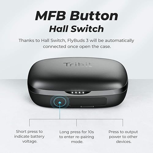 Miniatura 6 de Tribit Auriculares inalámbricos, tiempo de reproducción de 133 horas, Bluetooth 5.2 IPX7, impermeable, control táctil, auriculares Bluetooth