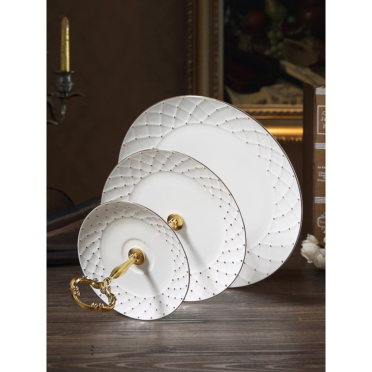 Kosz Z Owocami, Talerz Na Owoce W Stylu Vintage, Ceramiczny Stojak Na Ciasta I Owoce, Talerzyki Deserowe Na Słodycze, Dekoracja Stolika Kawowego, Zastawa Stołowa Na Popoł,2