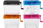 Manual Shredder Hand Crank Paper Shredder for Office Home School – Cross Cut File Shredder Blue Orange Grey