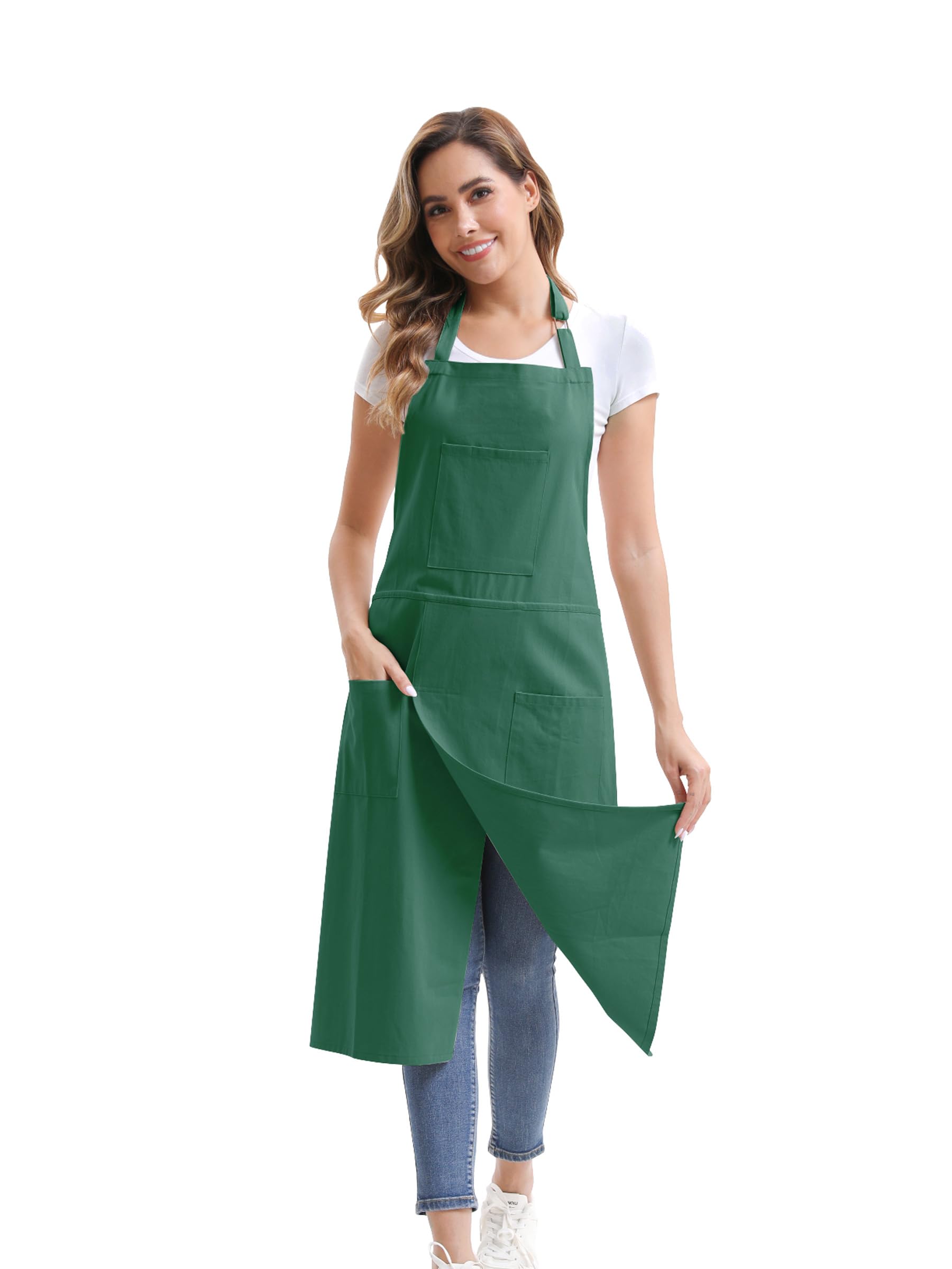 Nanxson Pottery Split Leg Apron for Men & Women, Full Coverage Apron for Crafting Painting Hairdressing Gardening — image 1
