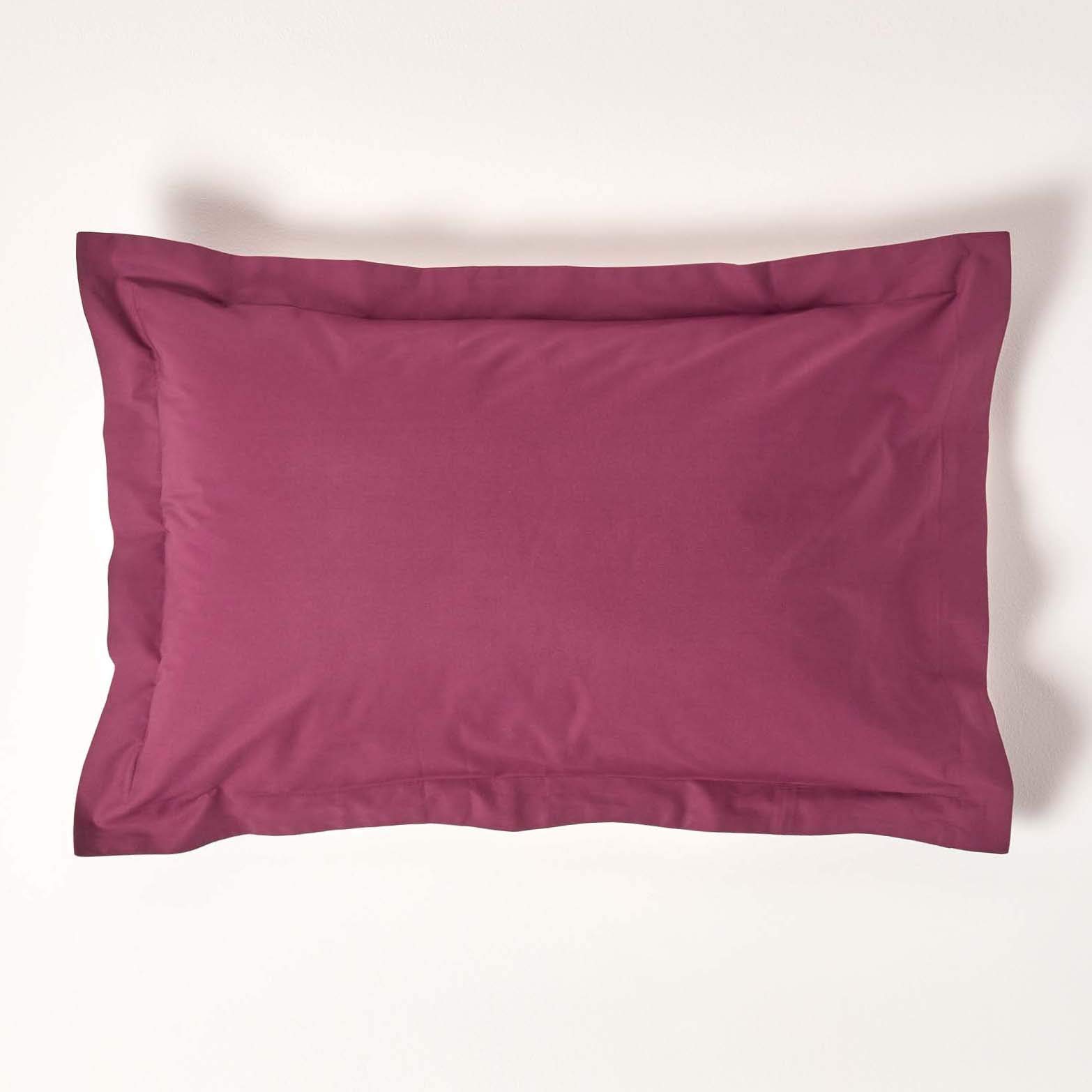 Homescapes Egyptian Cotton Oxford Pillowcase 200 TC, Standard Size in Plum