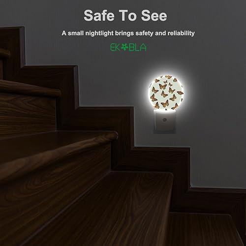 Miniatura 5 de EKOBLA Luz nocturna de mariposa azul con flor de diente de león, lámpara de noche para el hogar, sensor automático, luz LED del anochecer al