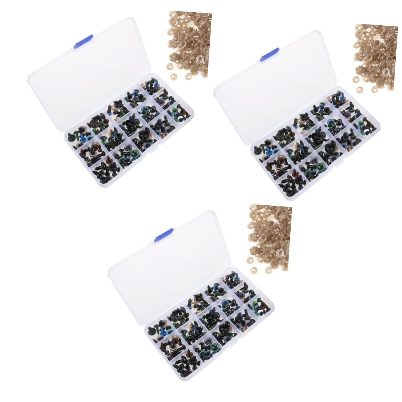 EXCEART 450piezas Ojos De Seguridad Plásticos Arandelas para Muñecas y Peluches Surtido De para Manualidades