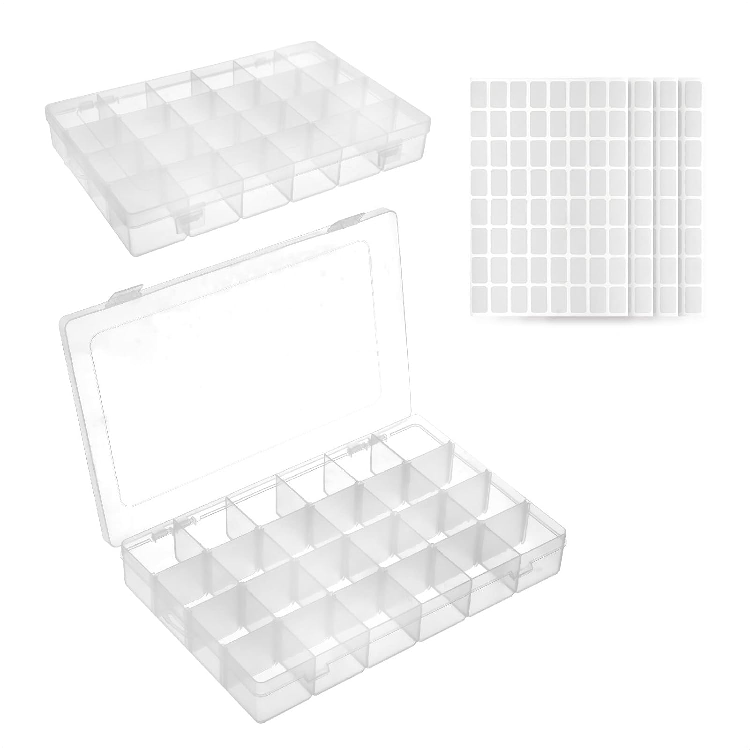 Rumhut 2 Pack Plastic Diamond Painting Storage 24 Grids