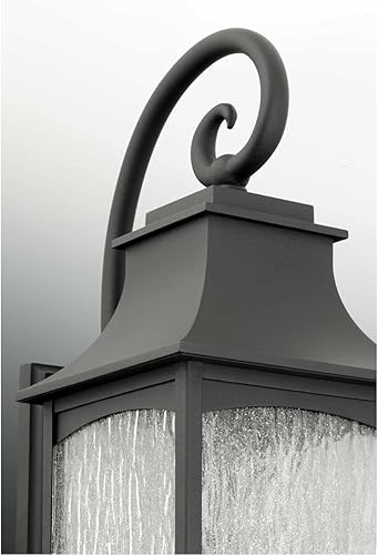 Miniatura 3 de Progress Lighting Maison Collection - Farol de pared pequeño de cristal sembrado de agua, para exteriores, con textura de color negro