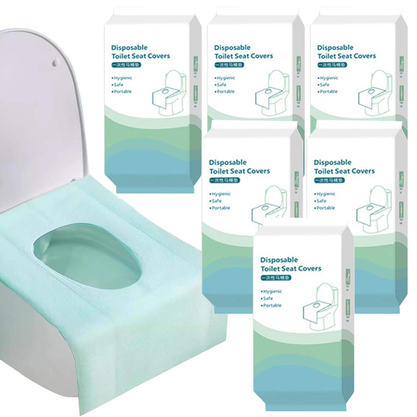 Cuscino per WC usa e getta 60 pezzi 40x60 cm universale lavabile in lavastoviglie versione estesa campeggio viaggi verde