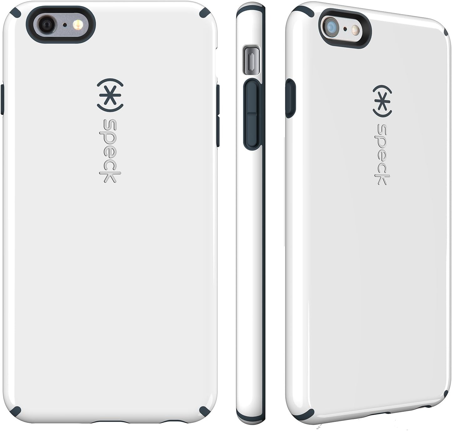 Speck Products CandyShell Case for iPhone 6 Plus/6S Plus - Retail Packaging-White/Charcoal Grey