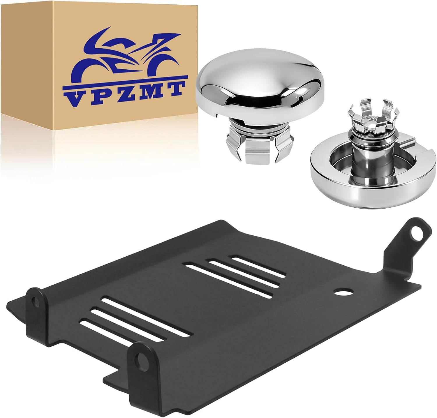 Chrome Front Axle Nut Caps Axle Covers + Skid Plate for Harley Touring, Road Glide, Street Glide 2024-2025