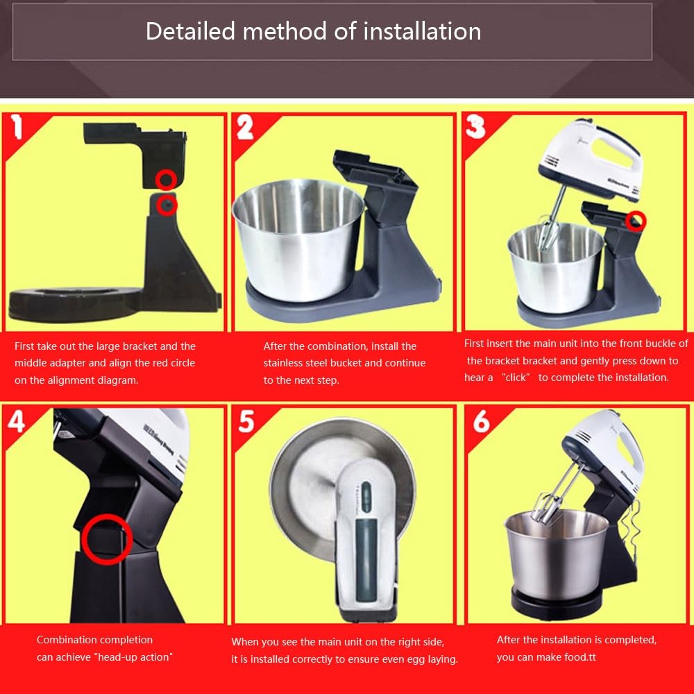 7 Geschwindigkeitsstufen Standmixer Elektrischer Schneebesen 2-in-1-Handmixer 1,7-Liter-Schüssel Professioneller Mixer Backzubehör Mini-Eiercreme-Mixer Für Kuchen, Teig, Brot, Desserts 100 W