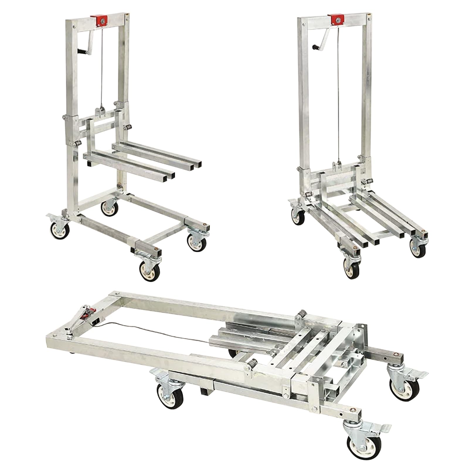 Carrelli Elevatori Carrello Elevatore Manuale 60KG di Carico Elevato Gru Pieghevole Portatile Leggero Impilatore Manuale Ad Argano(Size:b)