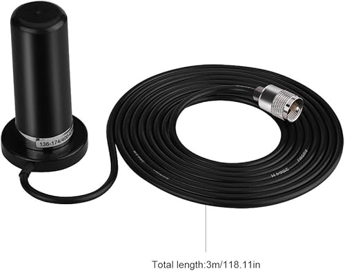 Miniatura 3 de Antena de radio móvil de doble banda VHFUHF vehículo con base de montaje magnético y cable de 9.8 pies