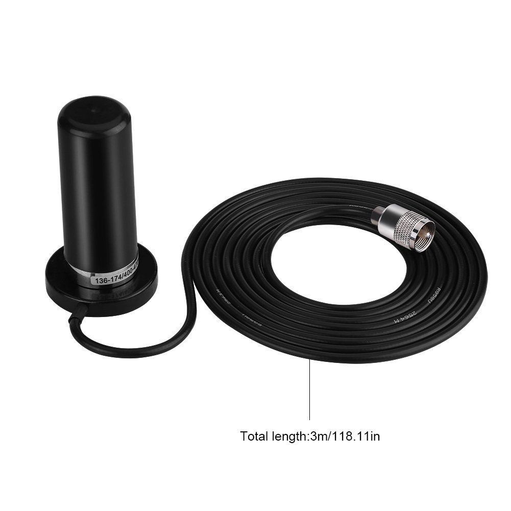 VBESTLIFE radio mobile VHF/UHF Dual Band con cavo di base per montaggio magnetico