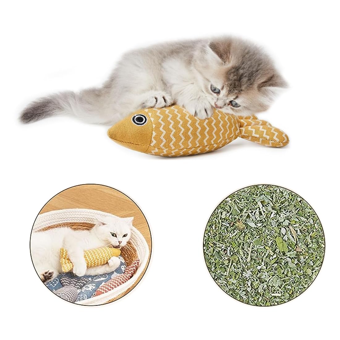 ZEACCT Giocattoli Da Masticare Per Gatti Con Erba Gatta - 4 Peluche Morbidi Per Giochi Divertenti