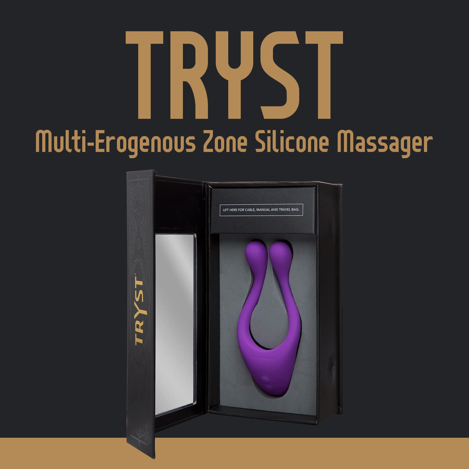 Amazon.com: Doc Johnson TRYST - Multi Erogenous Zone Silicone Vibrator and  C-Ring - Focused Stimulation For Both Partners - Synergistic Vibrations