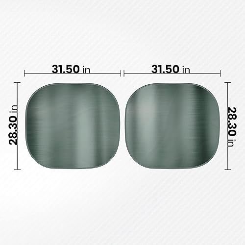 Miniatura 7 de BDK Parasol para ventana de automóvil, 2 unidades, color gris carbón metálico, para visera de parabrisas, bloquea los rayos UV y refleja el calor