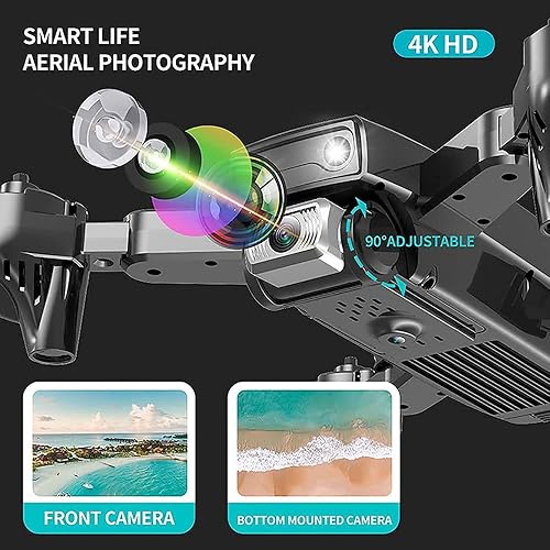 Miniatura 3 de Drone with 4K HD Dual Camera Real-time Video Foldable Remote Control Quadcopter Suitable for Beginners' Toys. Headless Mode One-Touch Start Smart